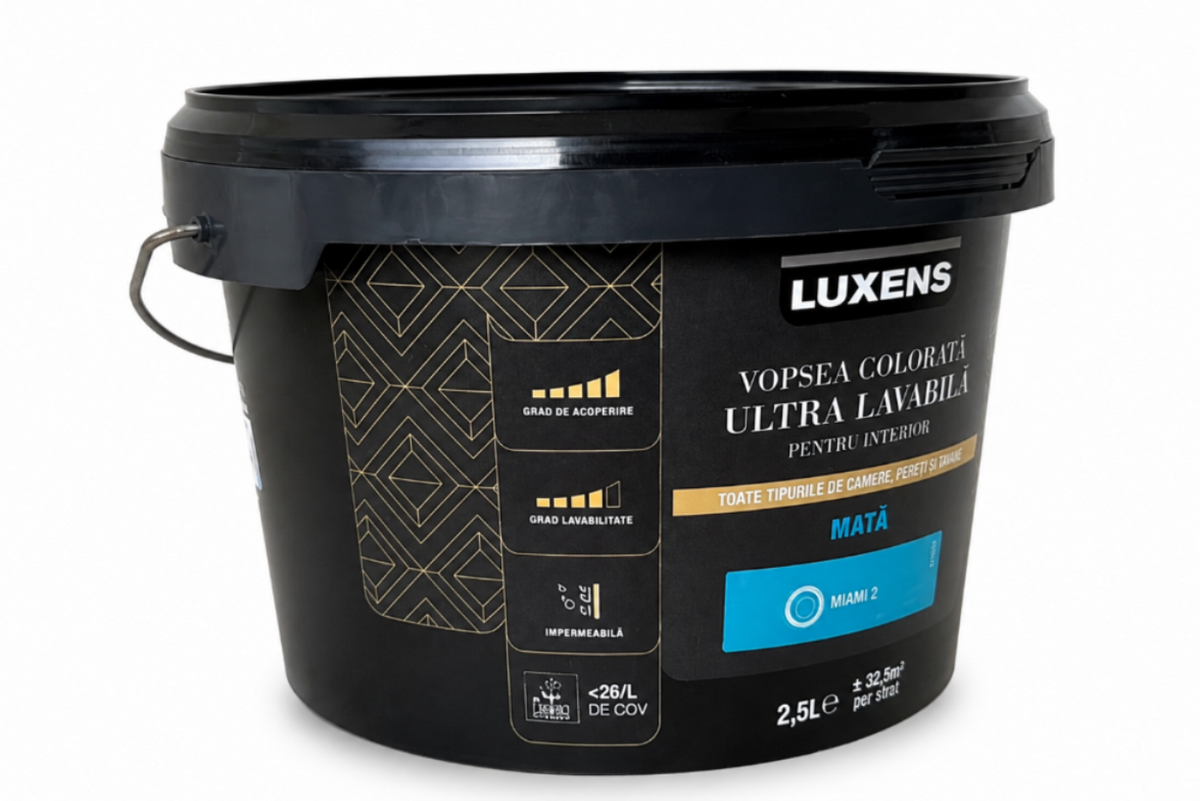 Luxens muurverf mat Miami 2, turkoois en eendenblauw, 2,5 liter